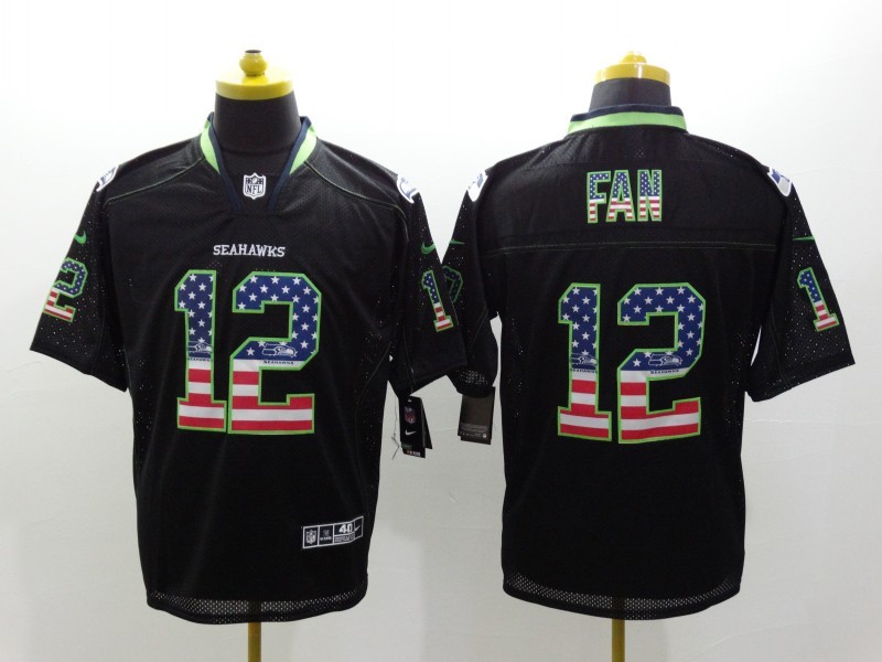 Men's Seattle Seahawks 12th Fan Black Jersey